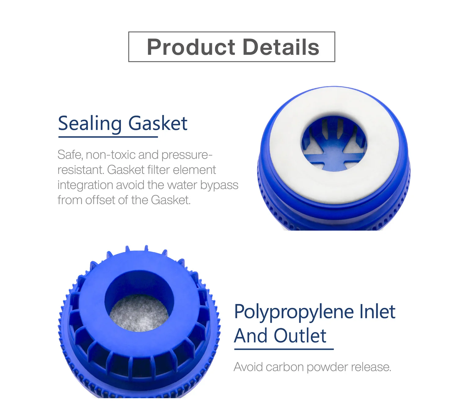 10-Piece UDF Filter Cartridge Electric Activated Carbon Block for Household Outdoor Water Filtration for Under-Sink Use Made PP