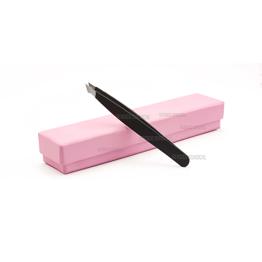 Профессиональный Пинцет для ресниц с индивидуальным логотипом черный из нержавеющей стали новый дизайн индивидуальная упаковка пинцет