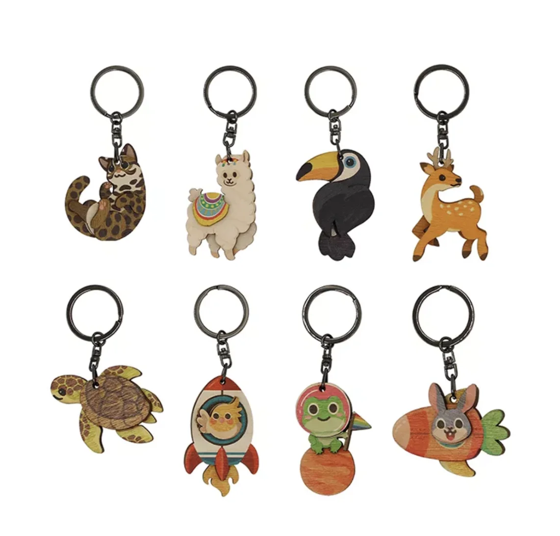 Hot Selling Tourist Souvenirs Sea Turtle Animal Wooden Wood Keychain Hawaii Souvenirs Gift