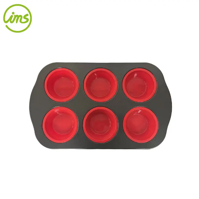 6 Silicone Muffin Cupcake Pan With Steel Frame