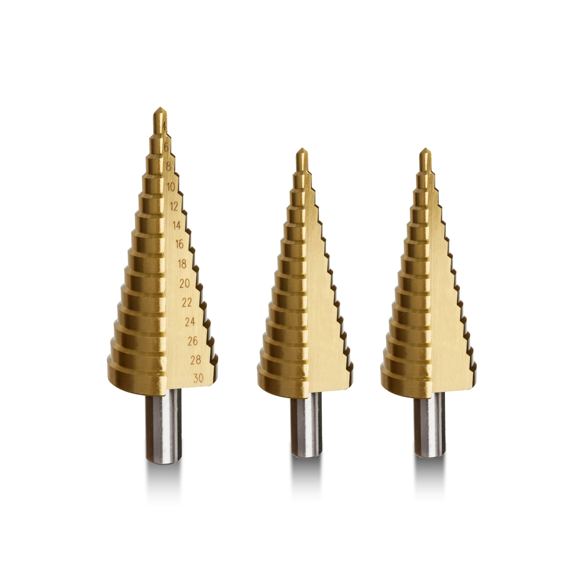 Hss Straight Groove Step Drill Bit Titanium Coated Wood Metal Drilling Tools Carbide Step Drill Bit
