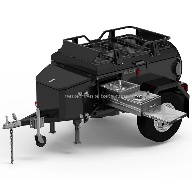 wholesale manufacturers china small black camping trailer with roof tent