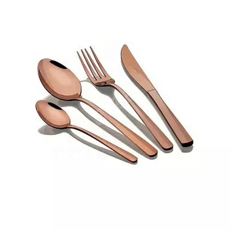 Metal Cutlery Set indian Top Selling 24pcs Stainless Steel Knife Fork Spoon Luxury Gold Silver Colorful Cutlery Set With Stand P