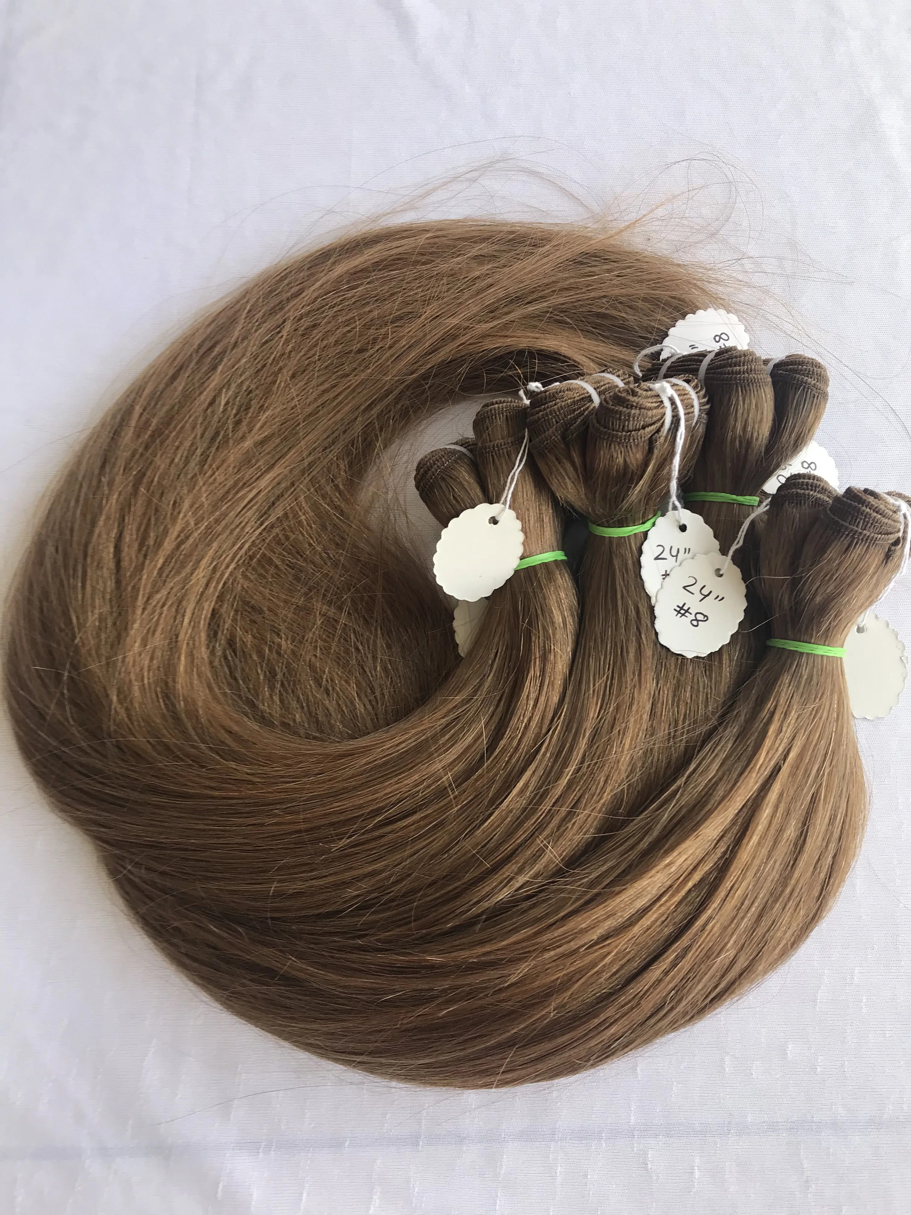 Top Selling Product Cuticle Aligned 24 Inch #8 Straight Coloured Bundles Extension Double Machine Weft At Wholesale Price Vendor