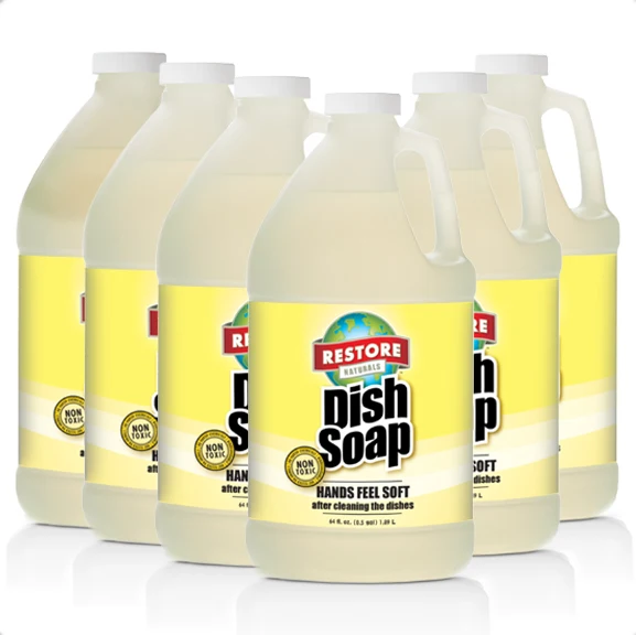 A Biodegradable, Eco-Friendly Dish Soap that is Septic and Sewer Safe (64 fl. oz. / 6 pack)