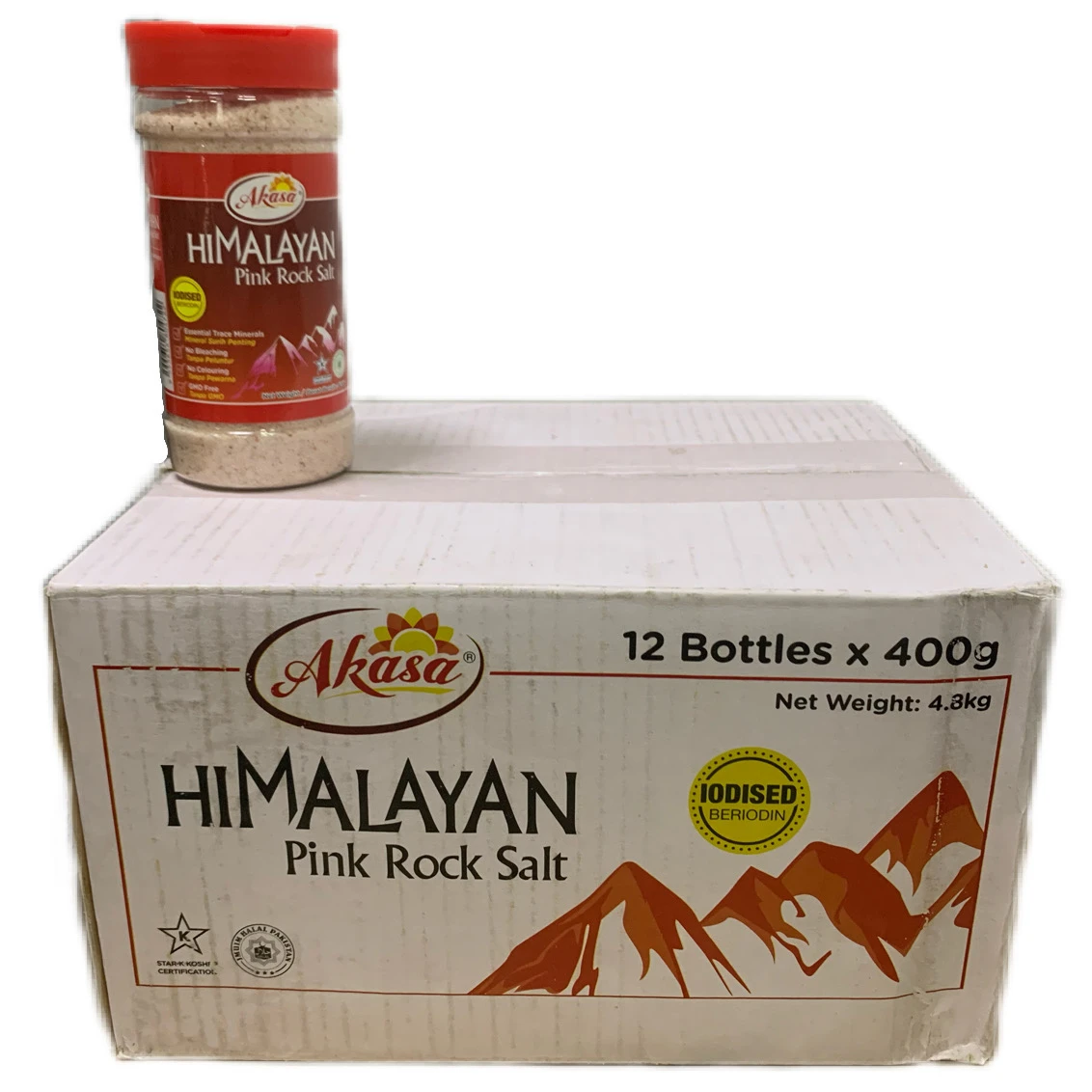 Akasa himalayan pink rock salt 400g Shiny medium pink crystalline solid pink salt pakistan himalayan