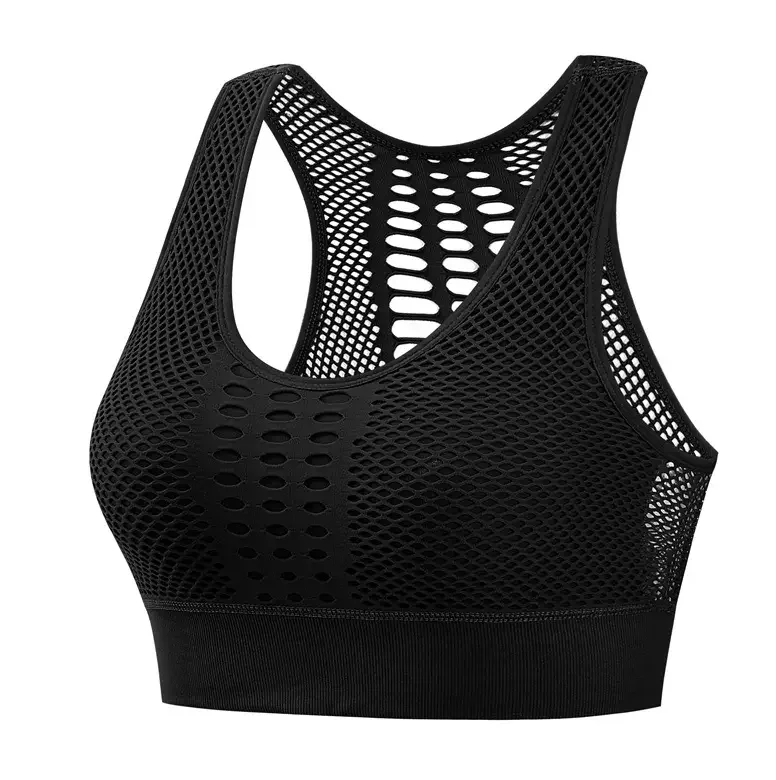 Hot Selling Front Zipper Yoga Sports Bra Women Gym Running Fitness Top Padded Tank Top Adjustable Yoga Bra