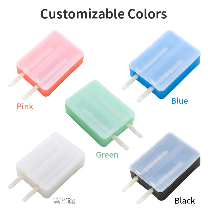 2 Cell Ice Cream Mold Ice Handmade Dessert Silicone Popsicle Mold For Freezer Fruit Ice Cube Maker Reusable Forms