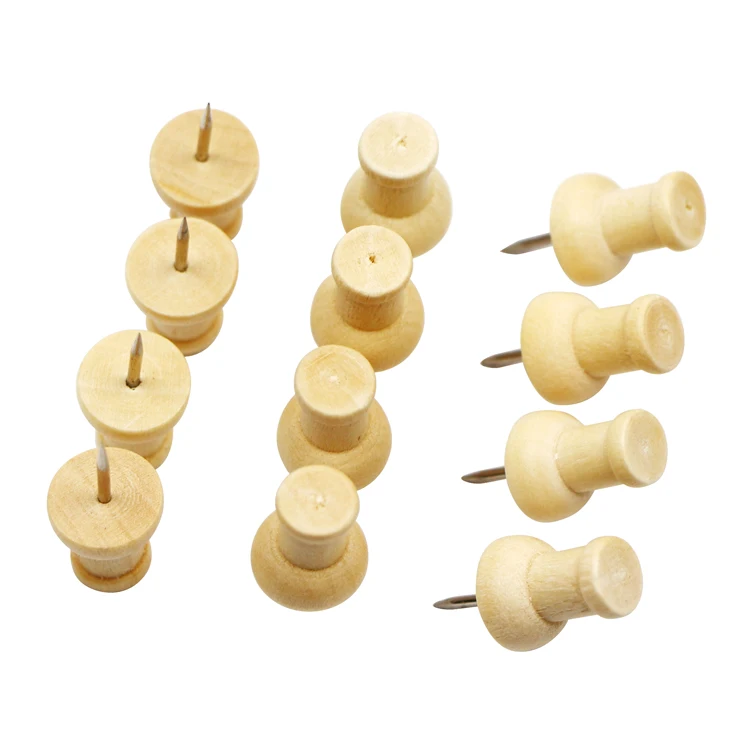 New Goods Factory 30pcs in box eco-friendly Wooden Combination Creative Office Stationery Fixed Hook Cork Pushpin