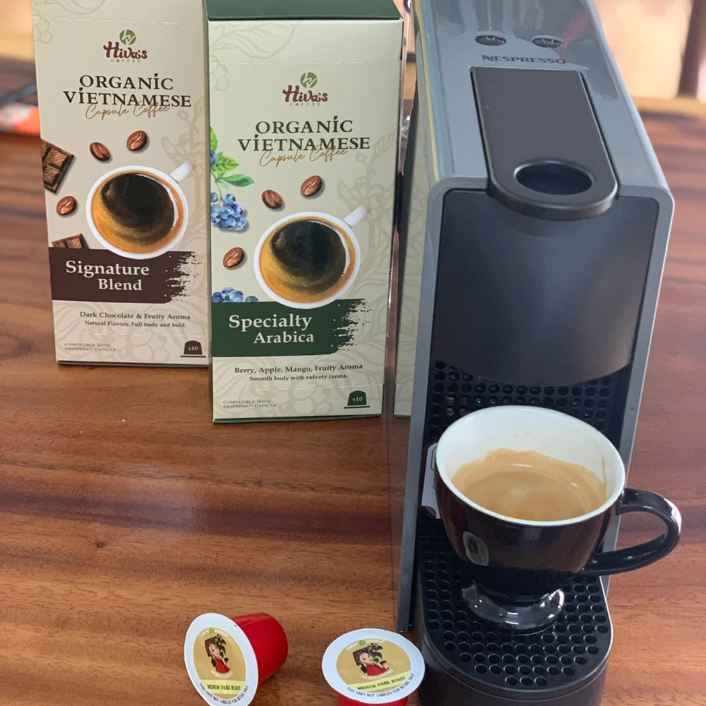 Вьетнамская капсула для кофе Nespresso хороший поставщик 100% Арабика среднее темное обжарение OEM 5 7 г/чашка оптовая цена на завод