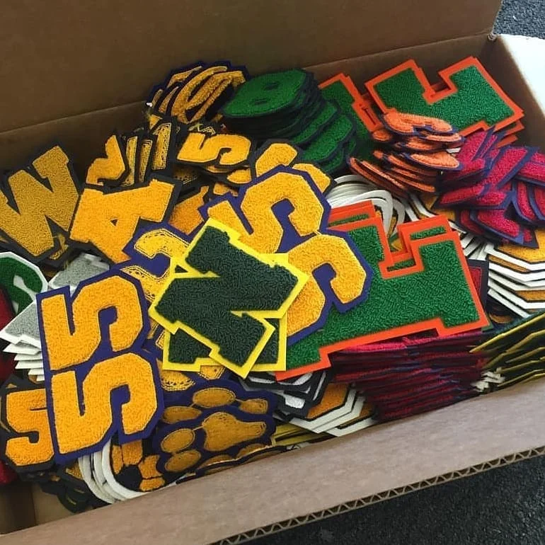 Best Quality Embroidery Towel Custom your brand Embroidered Chenille Patches Jacket Decorations