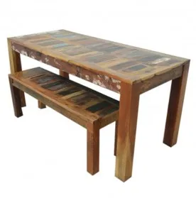 Nirvana Reclaimed 1.8m Dining Bench Setting Living Room Perfectly Set Multi Function Console Table  smart dining table