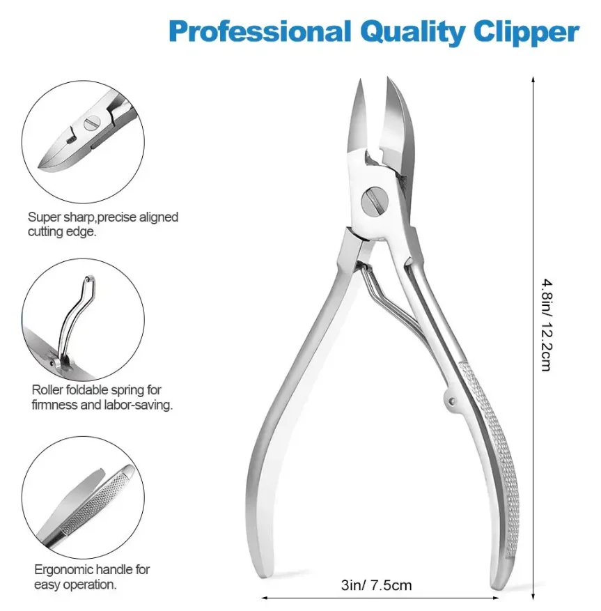 Professional manufacturer stainless steel Nail cutter Customized Heavy Duty Metal Steel Lap Joint Wire Spring Toe Nail Nipper