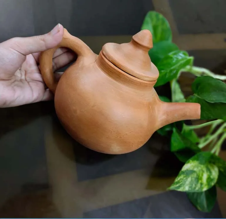 Clay Teapot with Tea Cups Terracotta      Natural Terracotta Natural Clay Products Teapot Cups