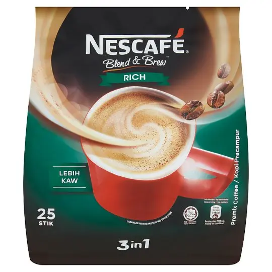 Instant 3 in 1 Rich Coffee Original Mild and Rich Taste Freshly Brewed Made with Robusta Coffee Beans