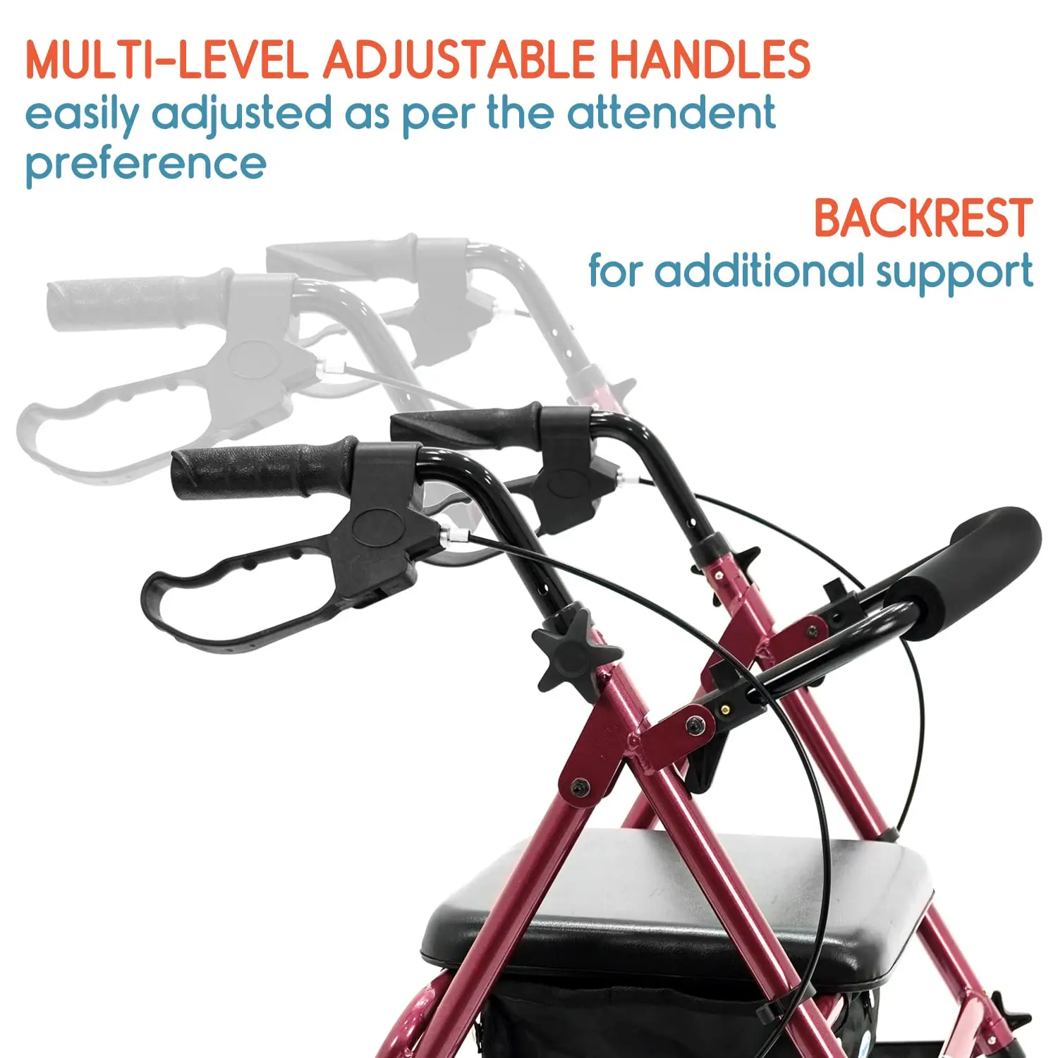 Buy Heavy Duty Rollator Walker  Bariatric Rollator Walker with Large Seat for Seniors Support Up