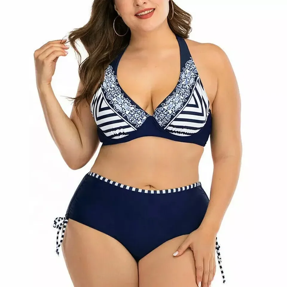 Plus Size Women Bikini Women High Quality Sublimation Full Print Bikini Set Push Up Swimsuit Swim Wear