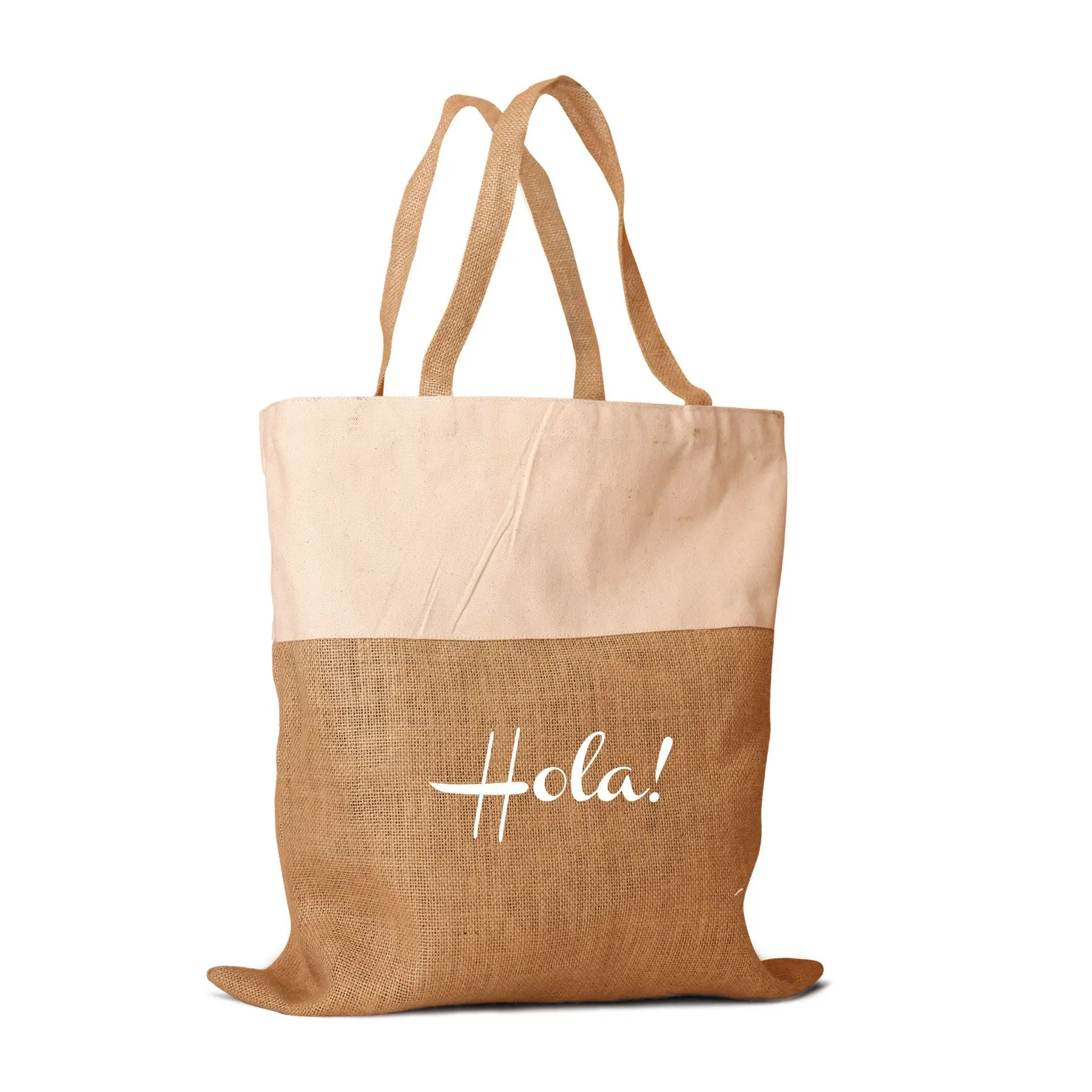 Hot Sale Simple and Beautiful Printed Jute Tote Bag with Custom Logo Design Print Fashion Grocery Shopping Bag for Men and Women
