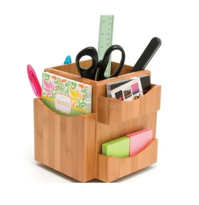 School Decoration Wooden Office Desk Organizer Multi-Functional Stationary Storage At Cheap Price