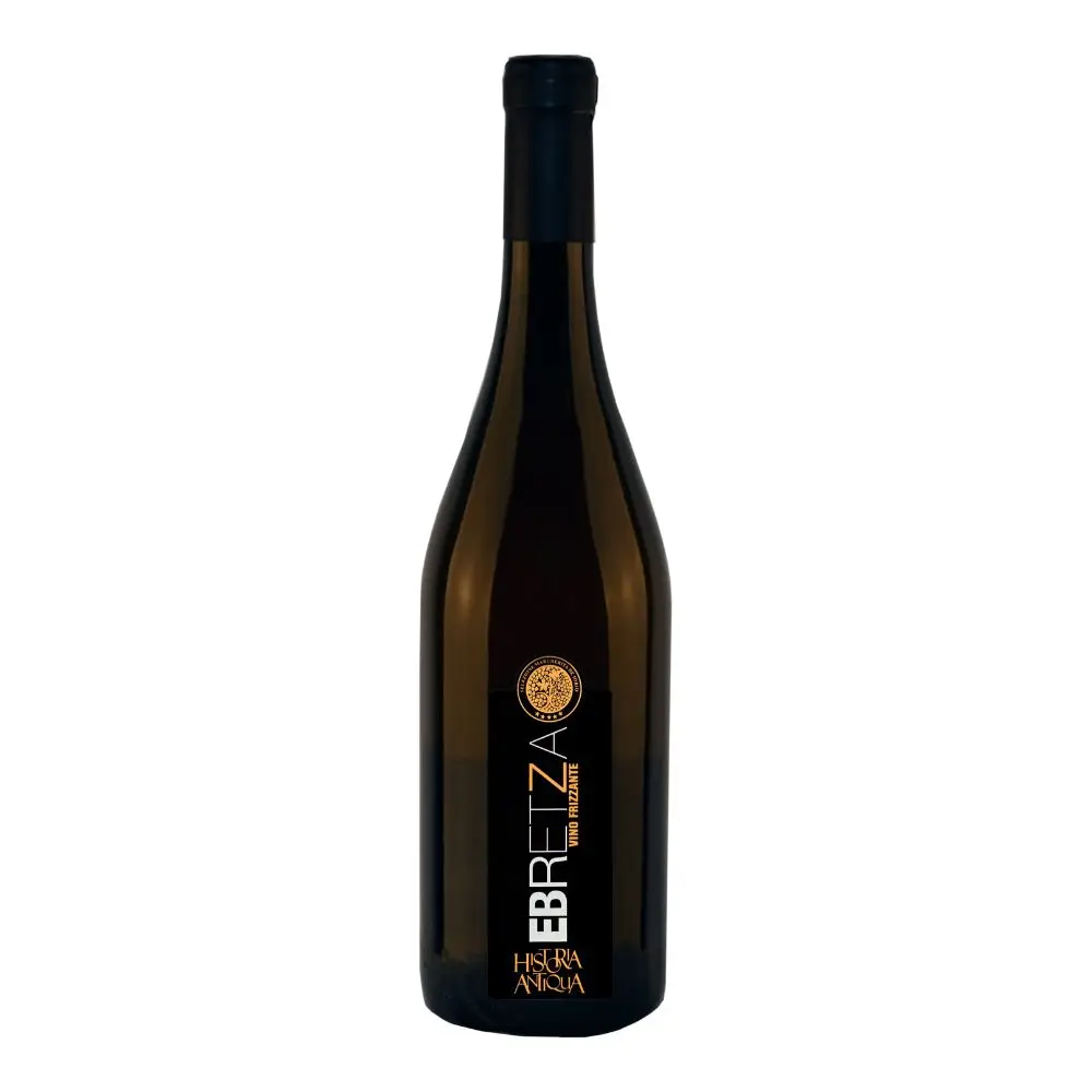 italian fine sparkling white wine EBRETZA VINO FRIZZANTE IGT has beautifully brilliant straw yellow color
