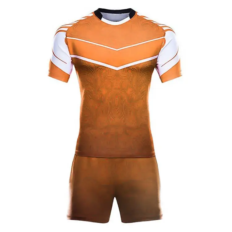 Cool Latest Printing Design Sublimation Rugby Jersey and Shorts Kits in Plus Size Wholesale Top Quality Rugby Uniform