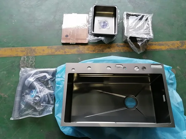 75 cm Sink Flying rain Waterfall Sink Household Dishwasher Basin Workstation stainless steel Kitchen Sink with Pull Out tap