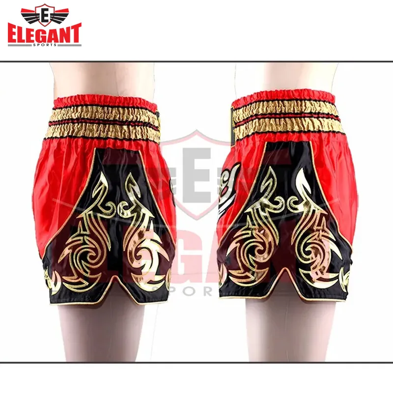 Custom Logo Muay Thai Boxing Shorts Kickboxing Fight Wear Custom Breathable Boxing Muay Thai Shorts By Elegant Sports