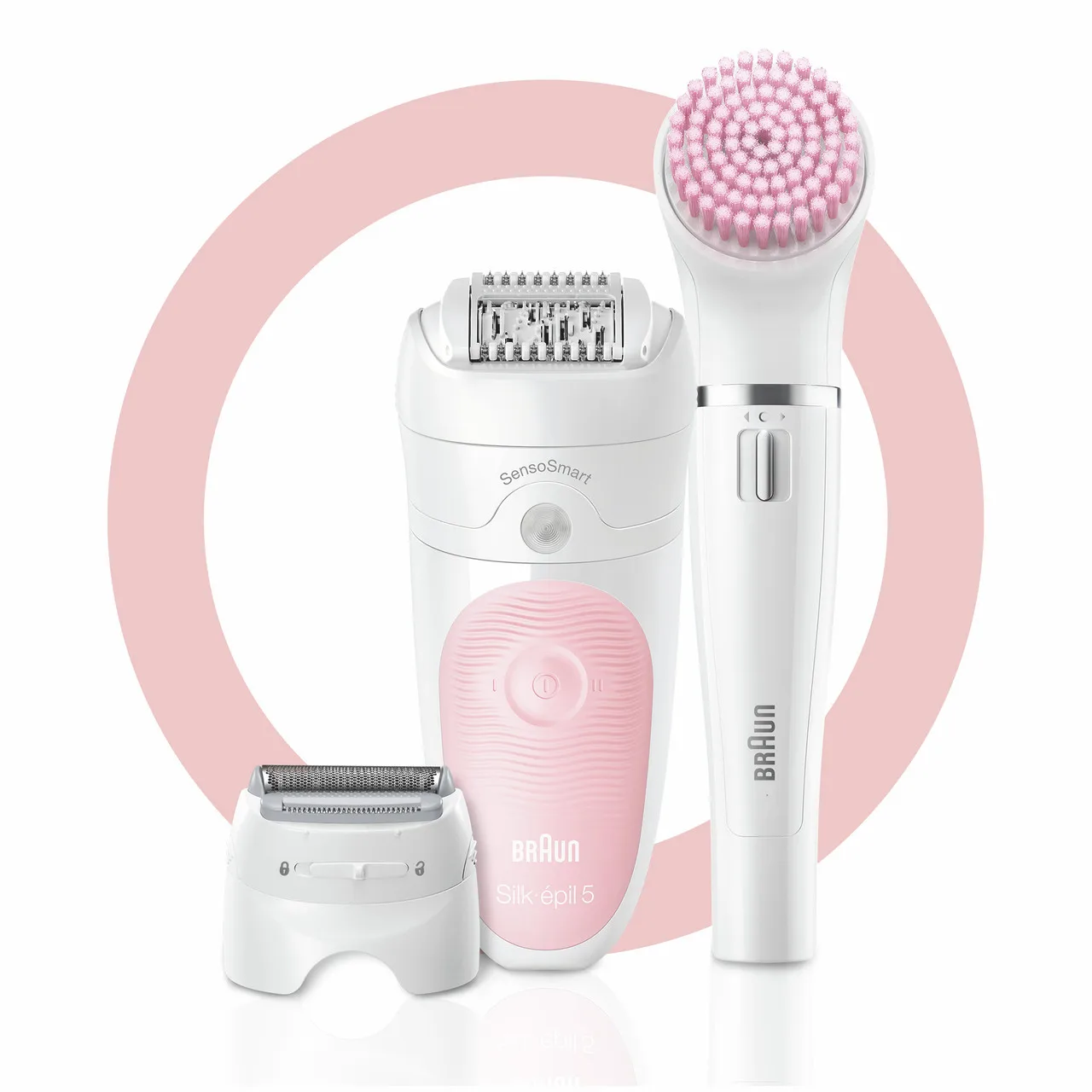 Braun SE5-500 Silk-epil SensoSmart Cordless Wet & Dry Epilator with 1 Extras | Pink
