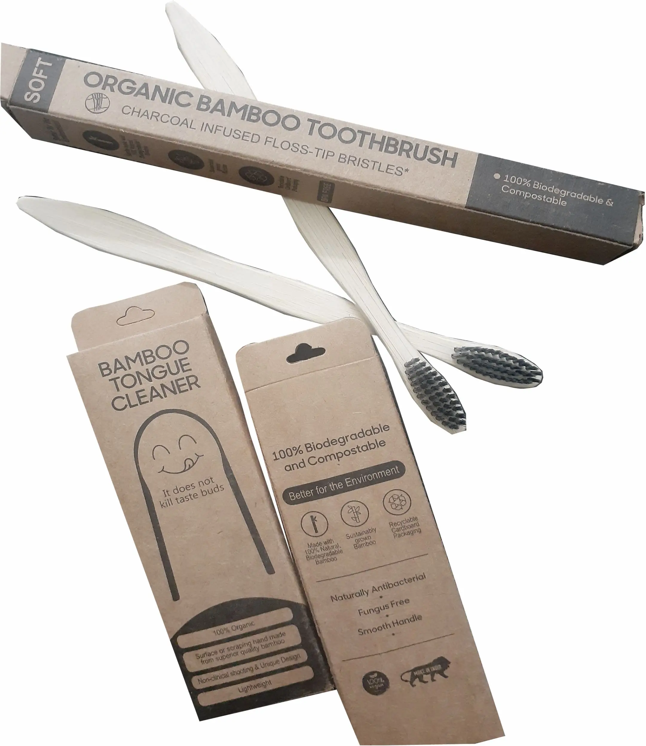 Bamboo Tooth brush 4 Pack family tooth brush eco friendly reusable