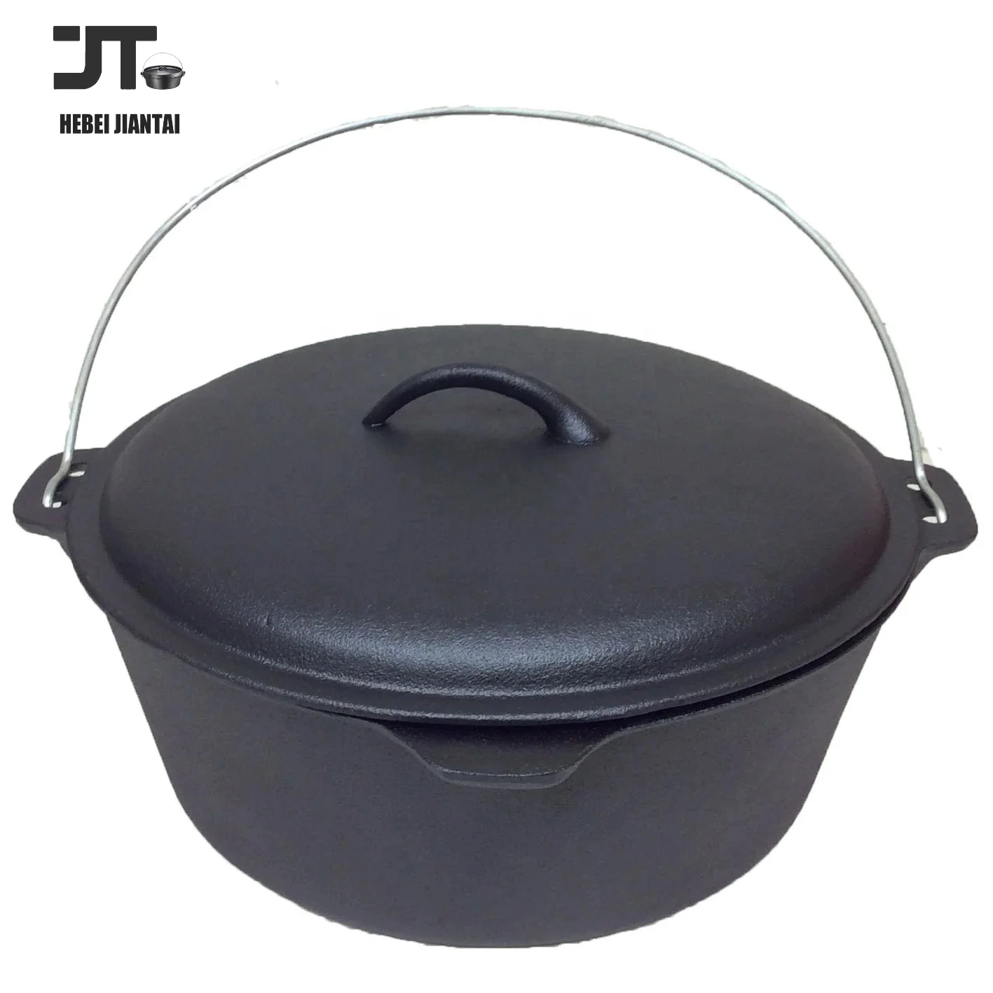 12 L Cast Iron Pot Plov Pilaf Making Cookware Insulated Double Handles Dish Heavy Duty Oven with Lid Frying Dutch Pan