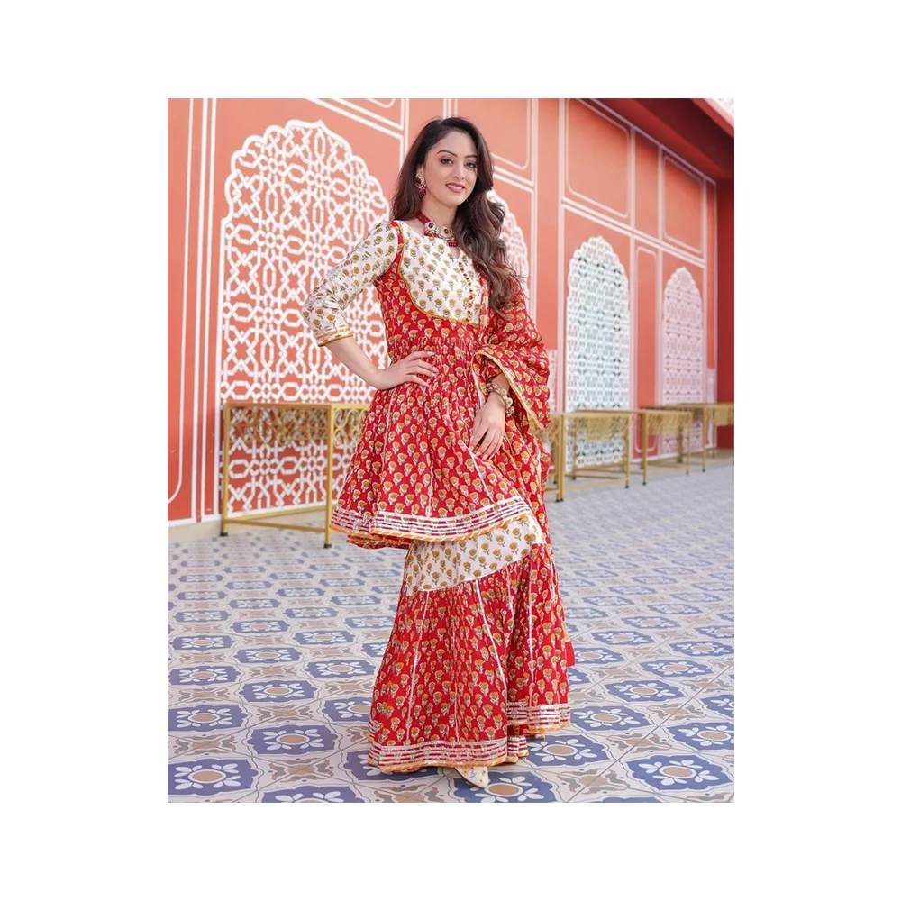 Kurtis Ladies Cotton Rayon Women Top Bottom Palazo Fashion Design Ready Wear Low Price Indian Dress Wholesale Price Garment