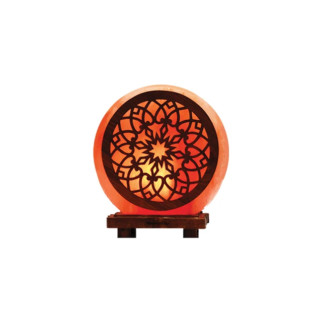 Himalayan Salt Lamp Arabic Pattern 3D Round Shape