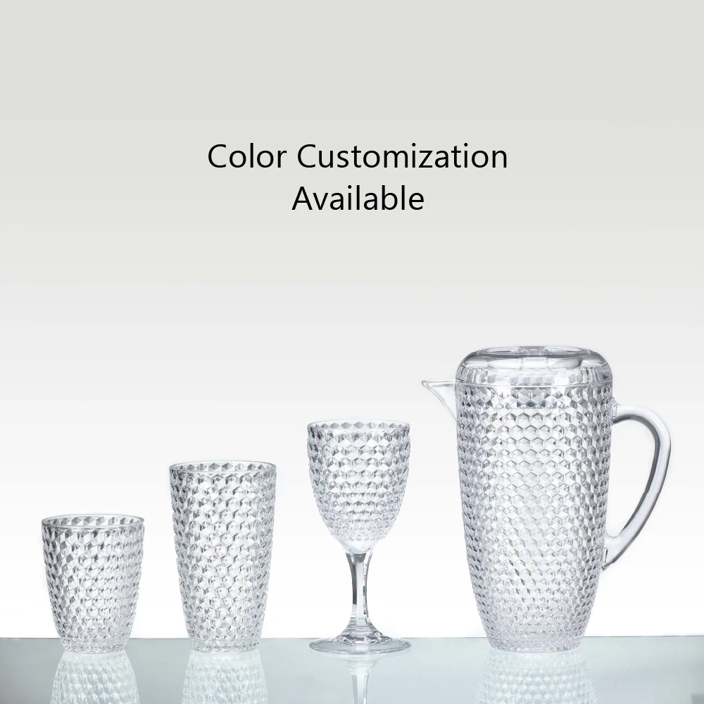 [Holar] Taiwan Made Acrylic AC Restaurant Hotel Bar Custom Color Diamond Party Wine Glasses