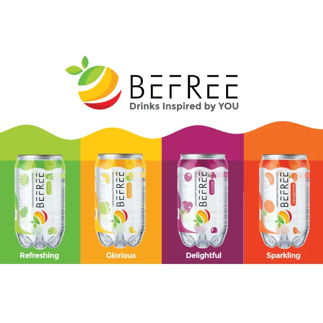 Good Quality Best Price Premium 350ml BeFree Sparkling Beverage Soda Water Drinks Malaysia Manufacturer Soft Drinks Industries