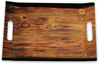 Melamine Serving Tray Set of 3 (Medium and Large Size) Villori Series Tray  Rectangular