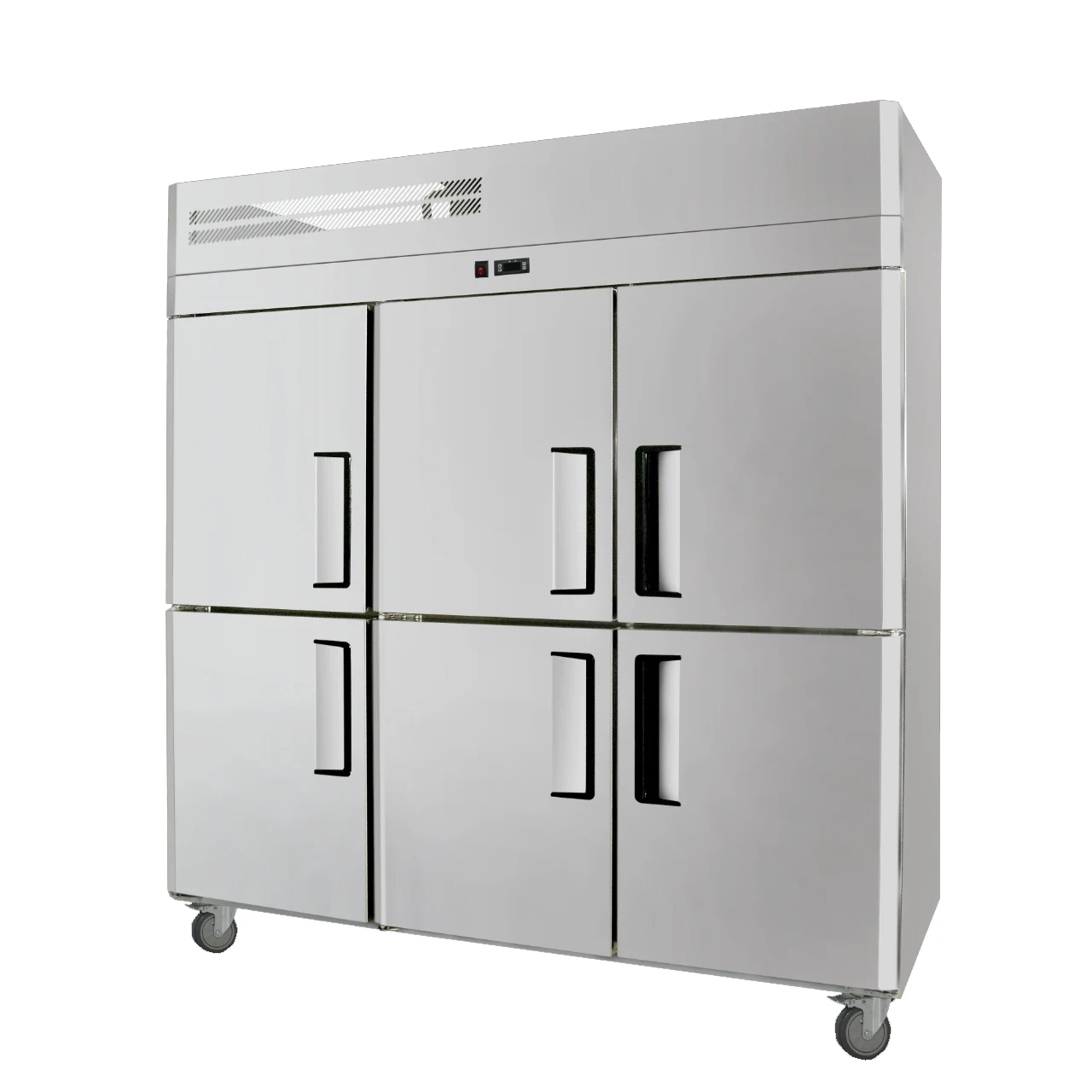 factory price 6 door  upright refrigerator stainless steel  201/304kitchen fresh food chiller refrigerators and freezers