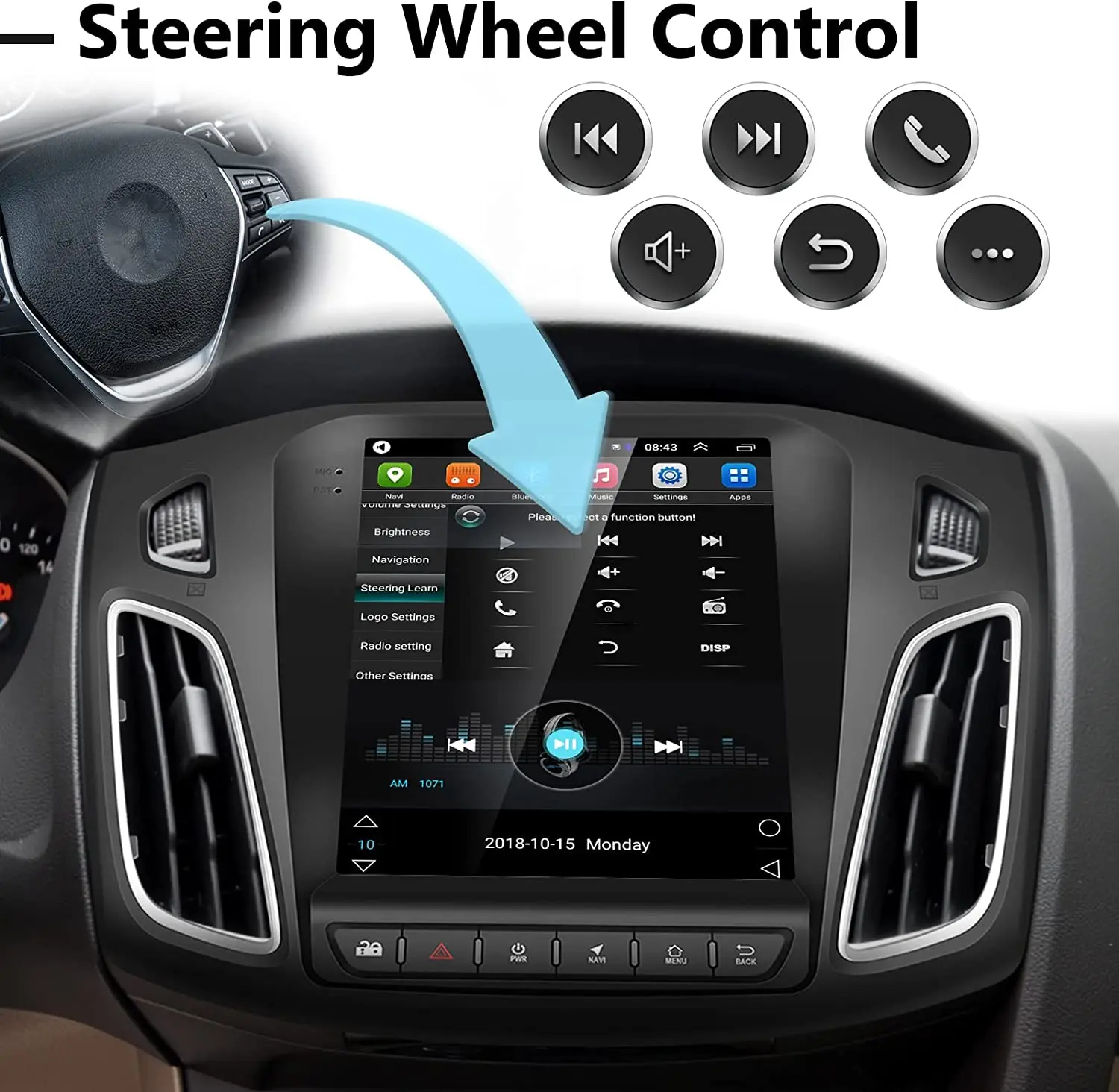 9.7 Inch Radio Frame For Ford Focus 2012-2018 Manual Ac Dash Installation Trim Kit Gps Navigation Frame Stereo Player Dvd Panel