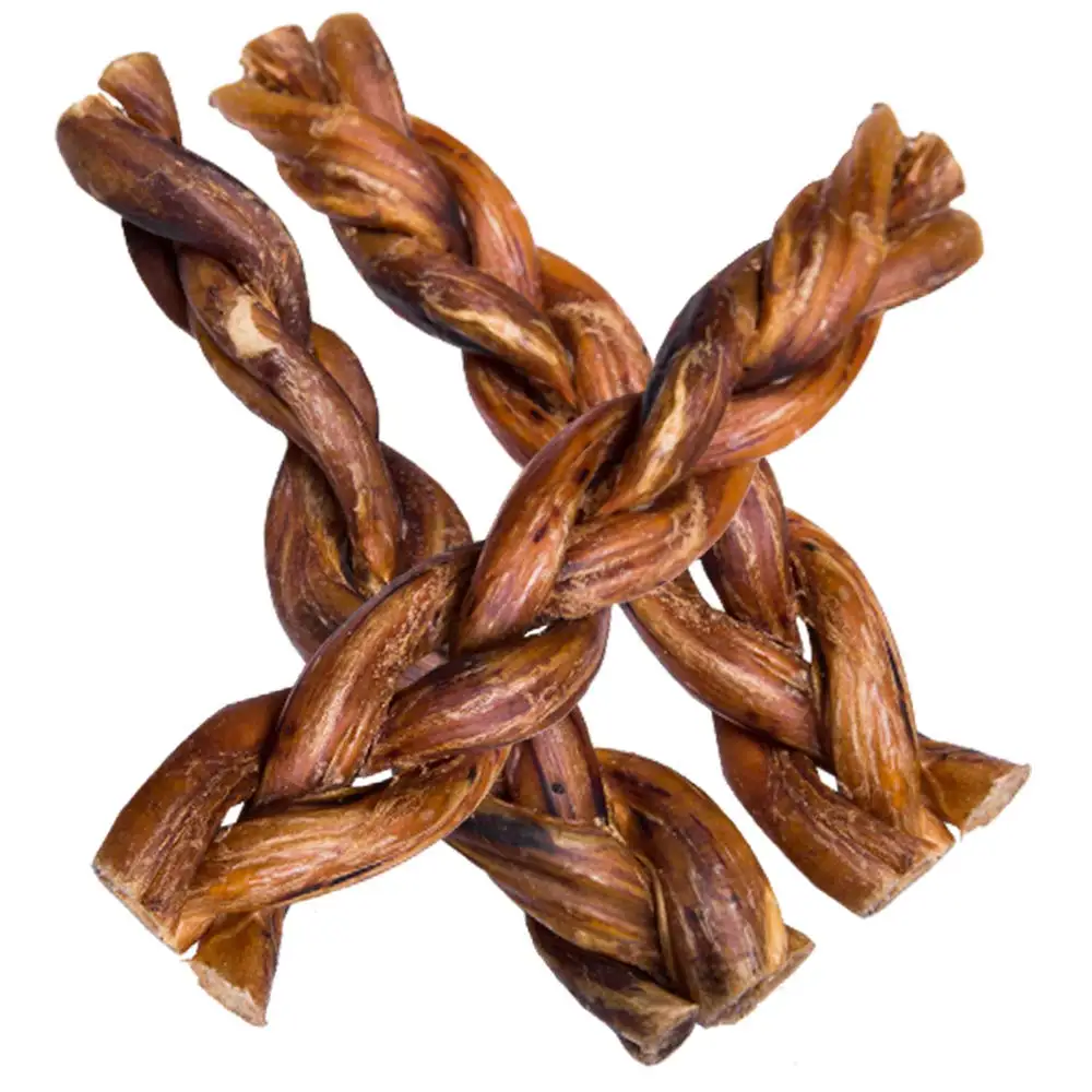 New Dried Natural pizzle braided stick dog food Bones / pizzle Stick in Factory Price Sustainable for Small Animals