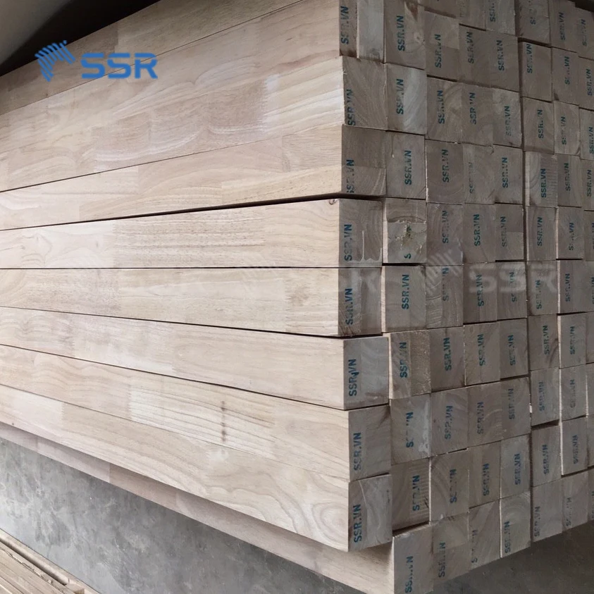SSR VINA - Rubber Wood/Acacia/Sapele Scantling - FSC Acacia Solid Wood Finger Joint Board Scantlings Wood Block Stair Parts