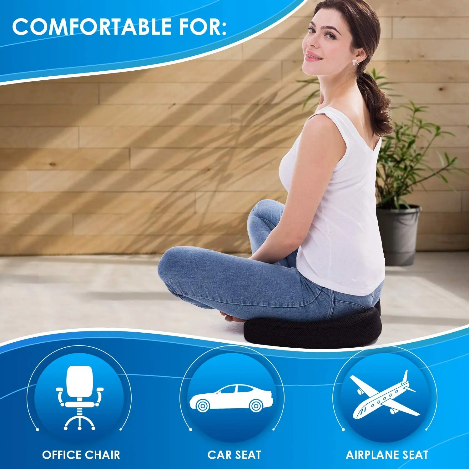 OEKO-TEX Orthopedic Ergonomic Adjust Comfort Car Seat Office Chair Memory Foam Waist Back Support Cushion With Lumbar Pillow