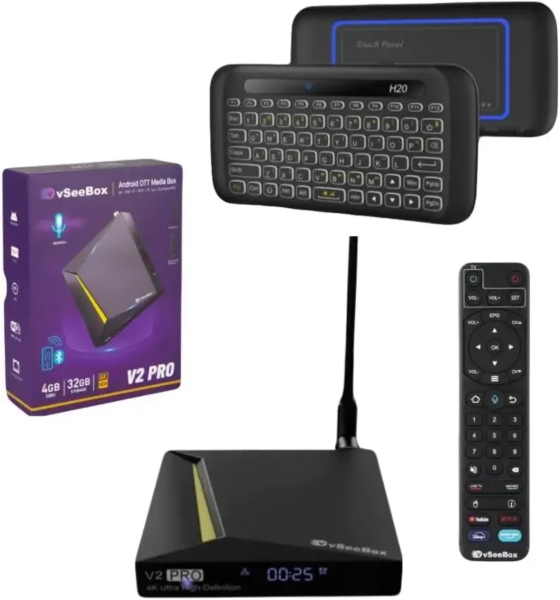 Discount Sales New 2024 VSeeBox V2 Pro With Voice Remote (4GB RAM + 32GB ROM)