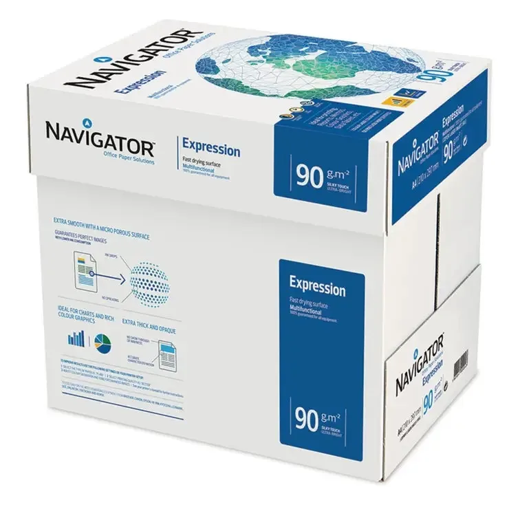 A4 size copy copier paper 80 gsm Navigator a4 size copy 80 gsm / white a4 paper/Factory Direct Sales High Quality Water