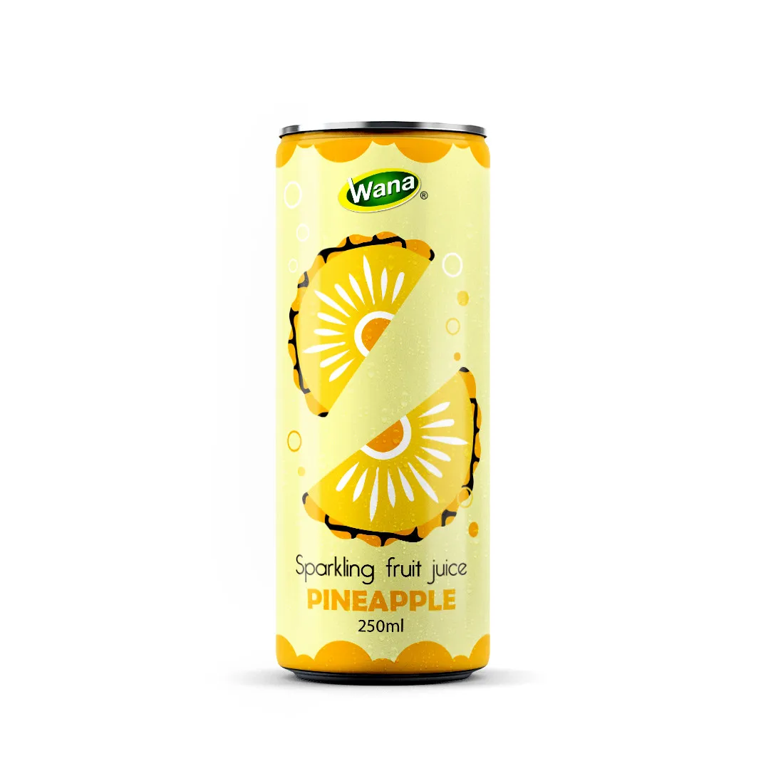 100% Sparkling Peach Soft Drink No Sugar Added 250mL Can OEM Flavored with Mango Lychee Halal Certified Fruity Carbonated Drink