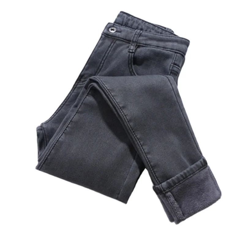 Women pant cotton/elastane denim Stretch Jeans High Waist Solid Color Trousers Women Pencil Pants Jeans Denim Pants