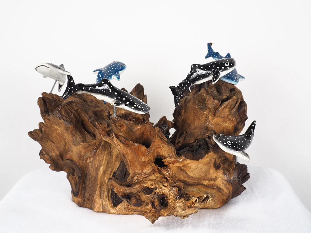 Driftwood With Whale Shark Home Decor Indor Decorations , Aquarium Driftwood Root Wooden Decorative