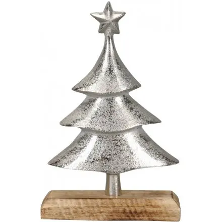 Galvanized Liner Christmas Tree Metal Ornament with Hanging Rope Festive Home Decoration Packed in Box