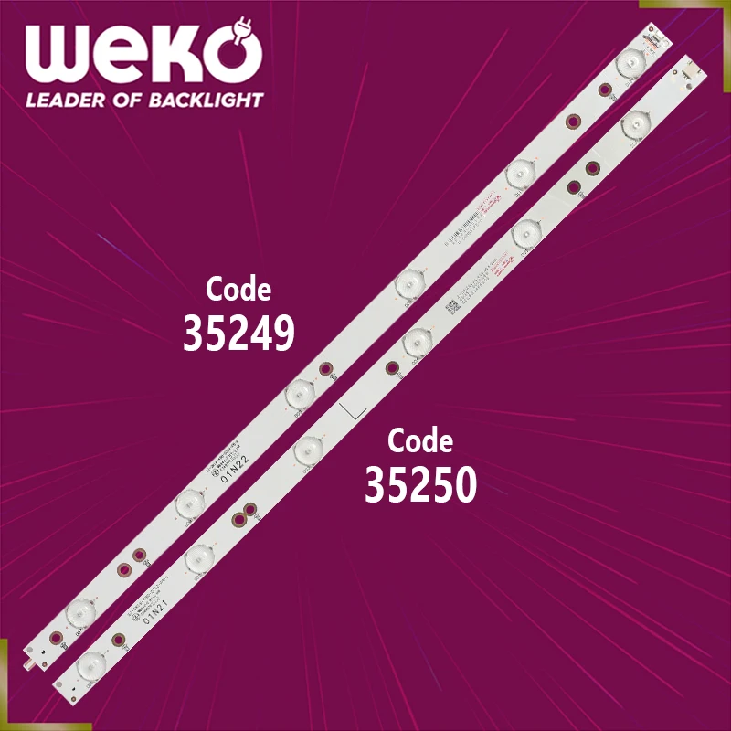TV LED BACKLIGHT- GJ-2K16-490-D712-P5-R - 01N22 - 50.2 CM 6 LEDS-GJ-2K16-490-D712-P5-L - 01N21 - 50.6 CM 6 LEDS- TOTAL 14 PCS