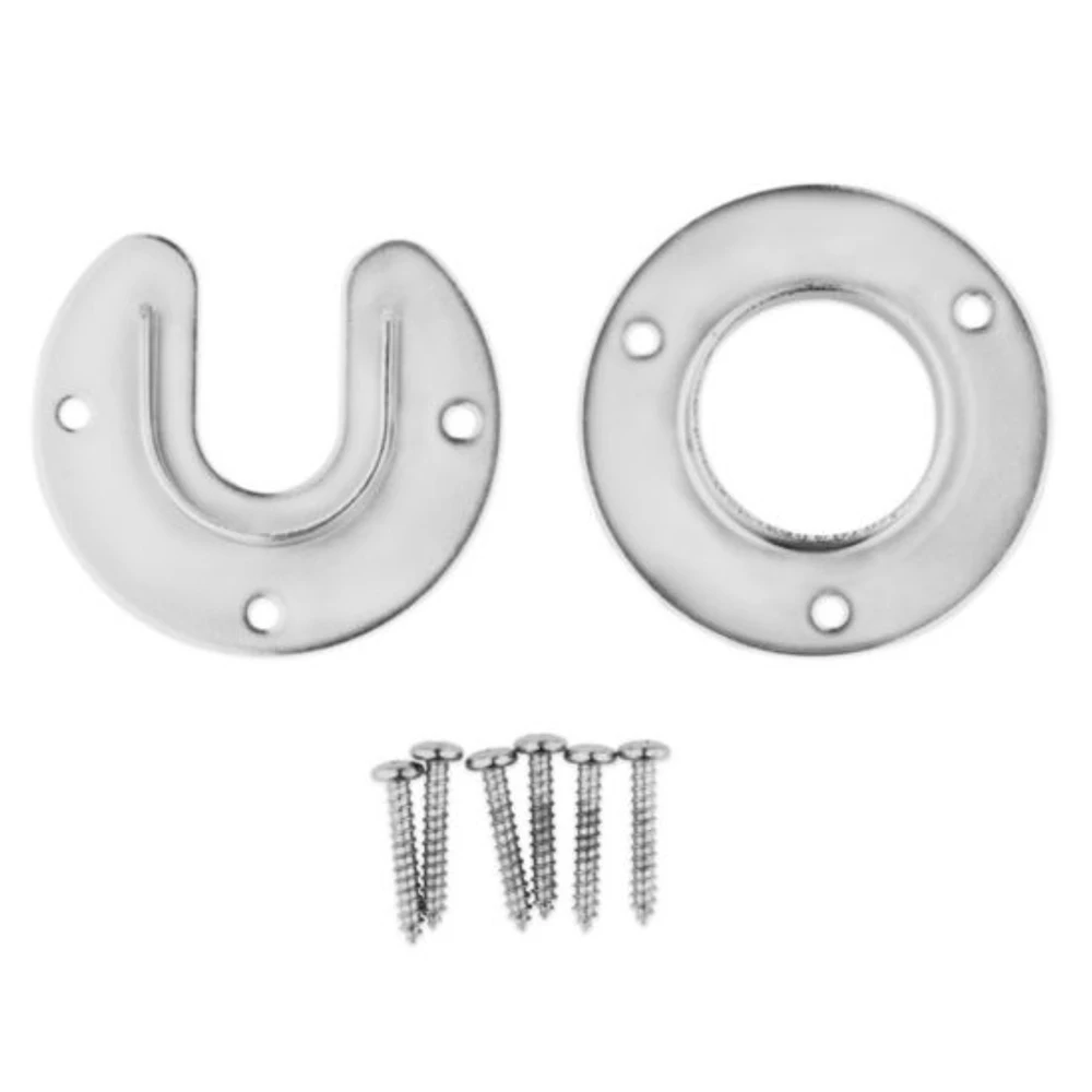 Satin Nickel Finish Heavy Duty Closet Rod Holder Poles Socket Closet Flange Set