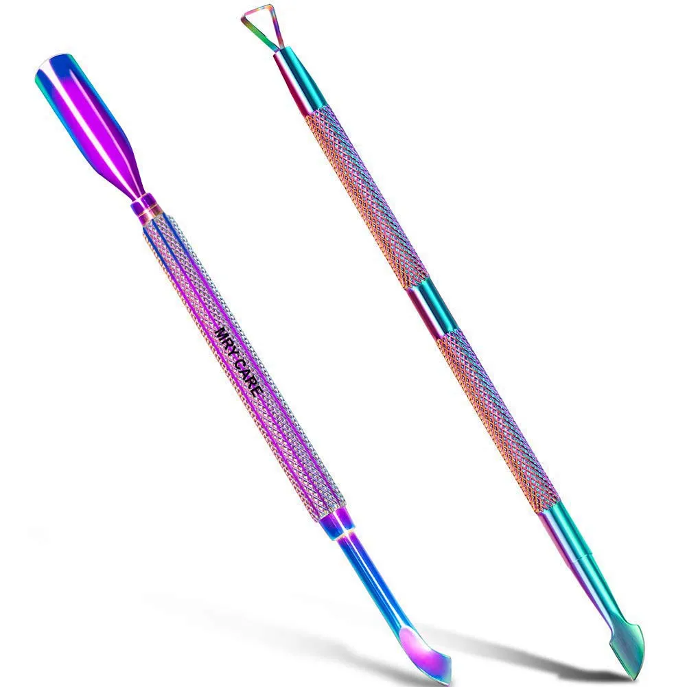 New design handle Salon Cuticle Pusher and Cutter Remover Quality Stainless Steel Acetone Gel Nail Polish Peeler Scraper