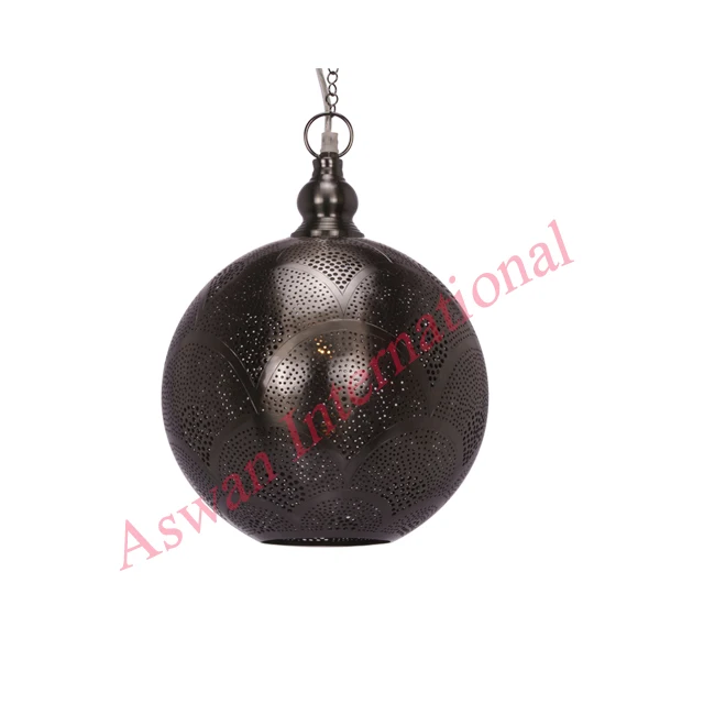 new customized product moroccan high etched handmade high quality aluminium pendent lighting lamp for restaurant from India